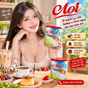 Sữa đặc lon 1kg Moi nắp đục nhập khẩu Malaysia